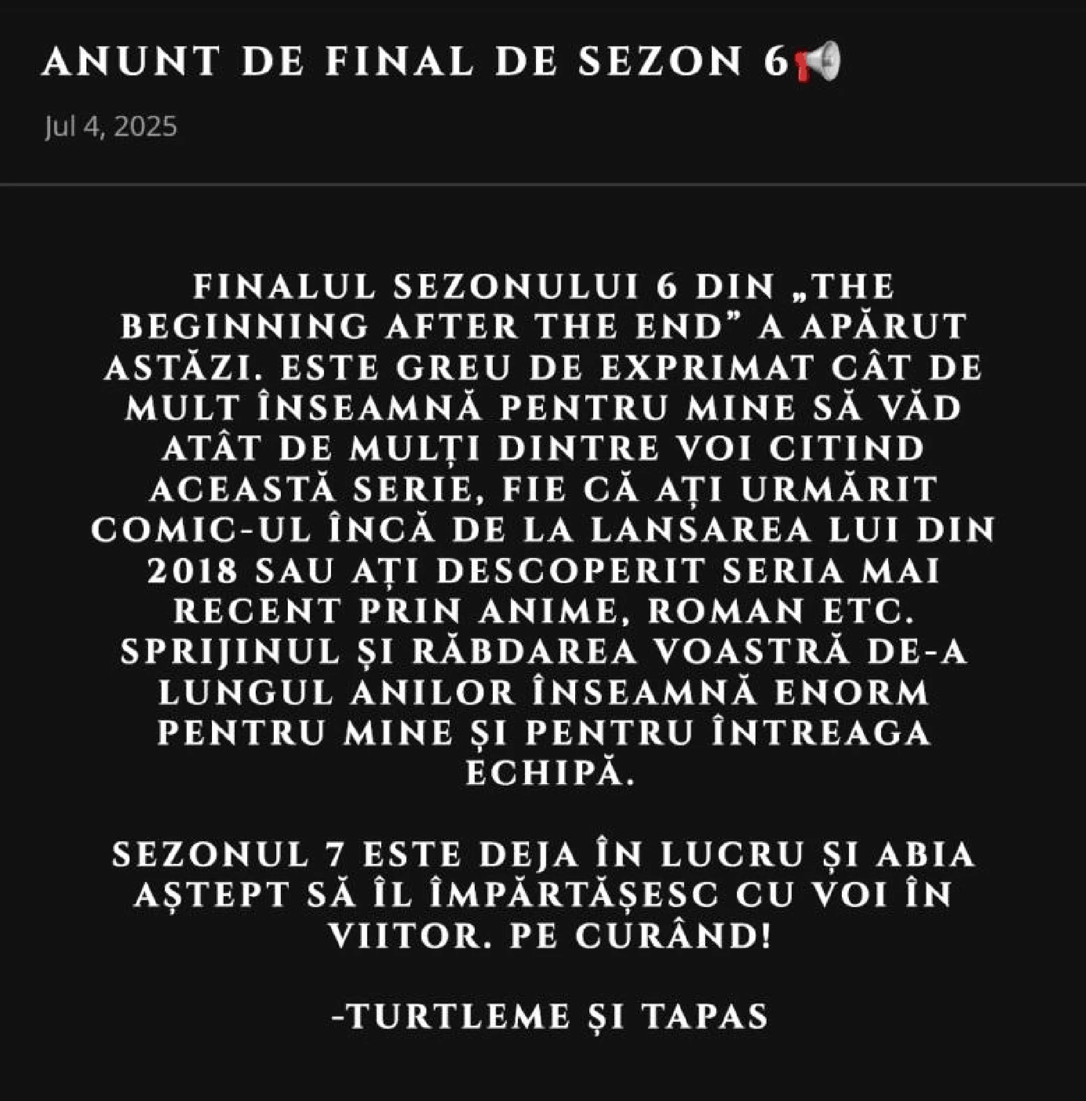 The Beginning After the End - Capitolul 225.5